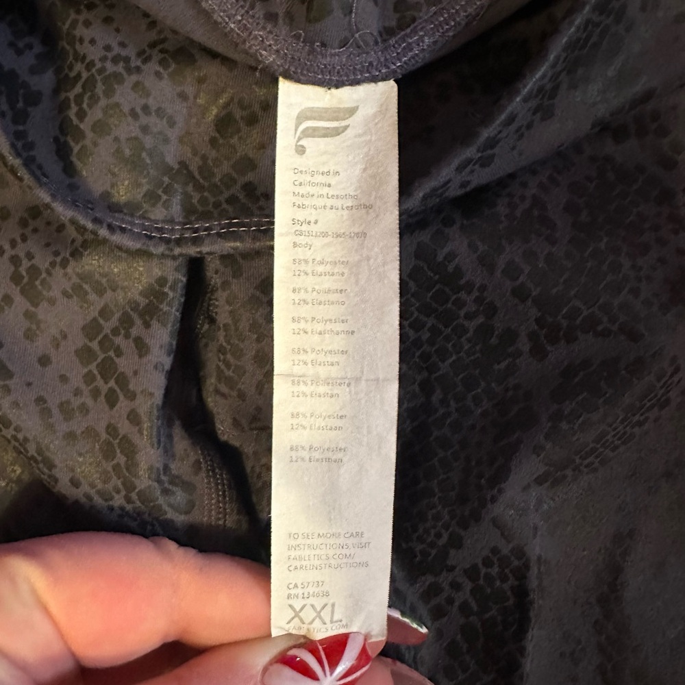 Fabletics Snake Skin Patterned Capri Leggings - image 2